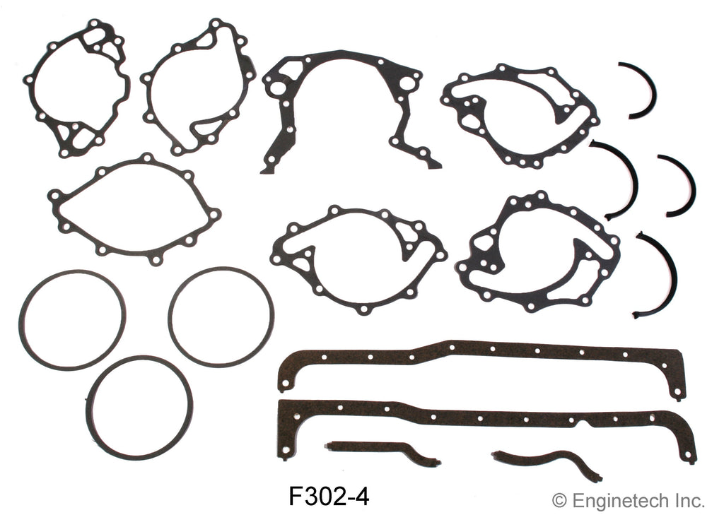 Enginetech F302-4 Engine Full Gasket Set for Ford Cars and Trucks