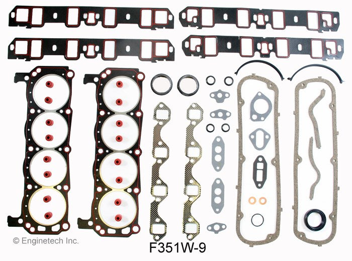 Enginetech F351W-9 Full Engine Gasket Set for Ford Car and Truck Models