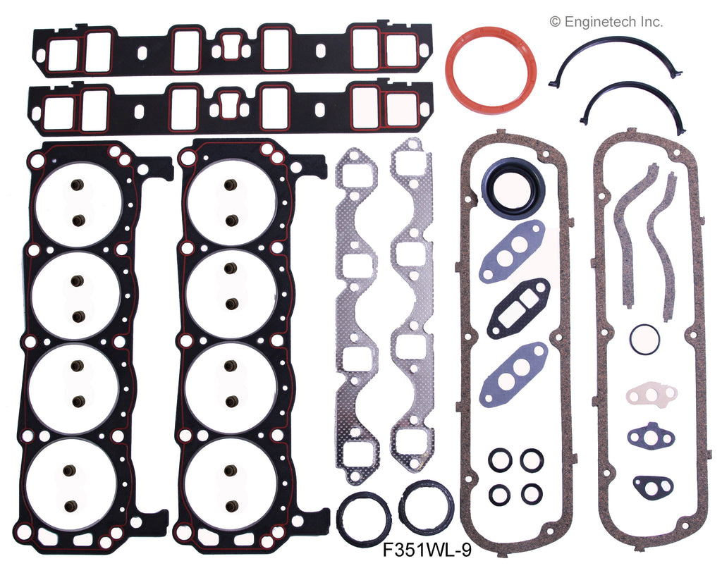 Enginetech F351WL-27 Engine Full Gasket Set for Ford LTD Crown Victoria (1987-1991)