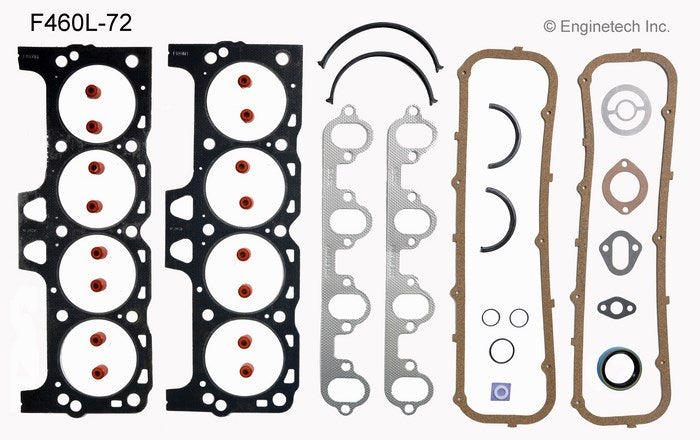 Enginetech F460L-72 Engine Full Gasket Set for Ford E-Series and F-Series Trucks