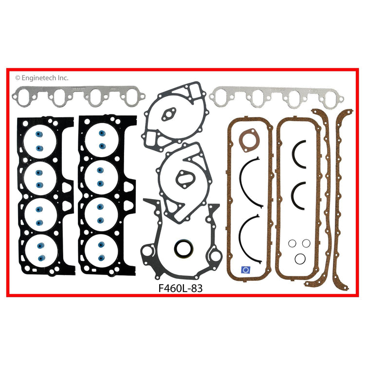 Enginetech F460L-83 Engine Full Gasket Set for Ford Cars and Trucks