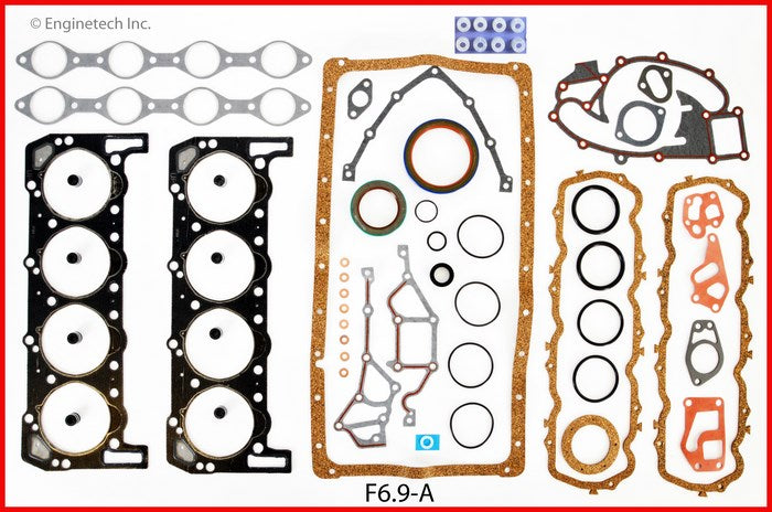 Enginetech F6.9-A Engine Full Gasket Set for Ford Cars and Trucks