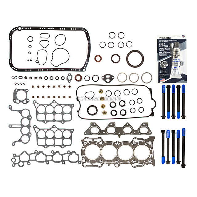 Full Gasket Set Intake Exhaust Valves Fit 91-96 Honda 2.2L F22A1 F22A4 F22A6