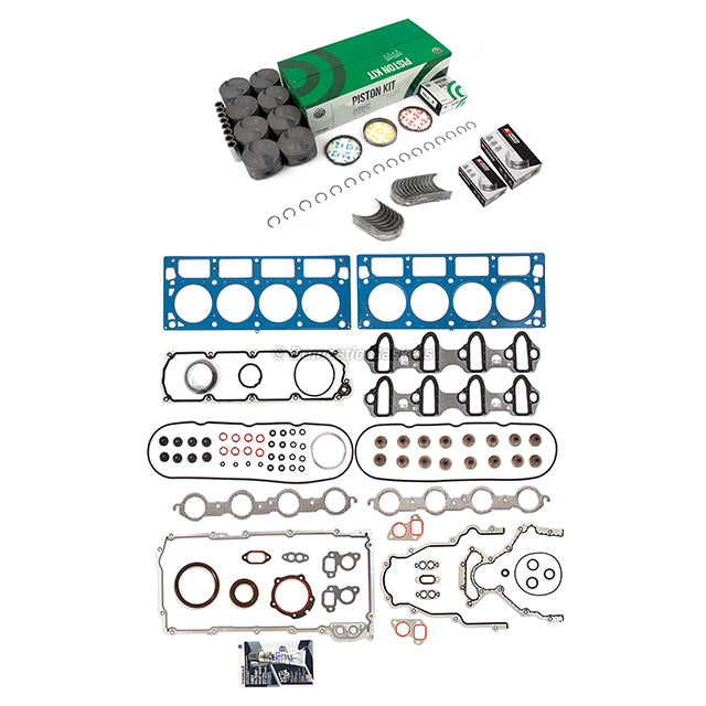 Full Gasket Set Bearings Pistons Fit 10-14 Chevrolet 4.8L 5.3L V8 OHV