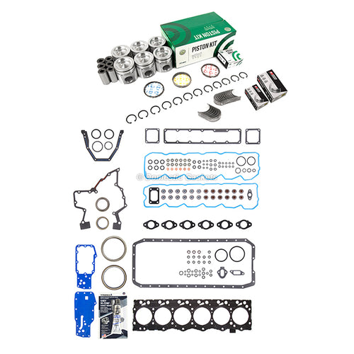 Full Gasket Set Bearings Pistons Fit 98-02 Dodge Ram 5.9L Diesel L6 OHV 24v
