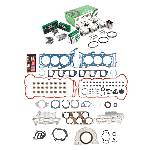 Full Gasket Set Bearings Pistons Fit 04-09 Buick Cadillac GMC Saturn 3.6L DOHC