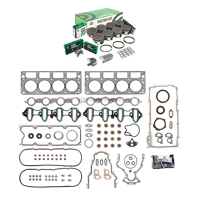 Full Gasket Set Bearings Pistons Fit 99-01 Chevrolet GMC Buick Cadillac 4.8L