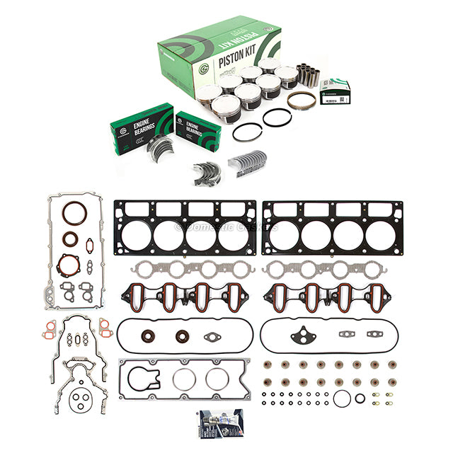 Full Gasket Set Bearings Pistons Fit 01-03 Cadillac GMC Chevrolet 6.0L OHV