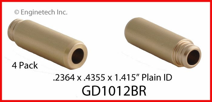 Enginetech GD1012BR Brass Engine Valve Guide - 4 Pack for 2012 Audi and Volkswagen Models
