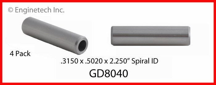 Enginetech GD8040 Engine Valve Guide 4 Pack for Buick Century and Skylark
