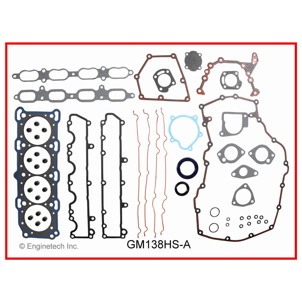 Enginetech GM138HS-AWB Engine Cylinder Head Gasket Set for GMC and Chevrolet Cars and Trucks with Head Bolts