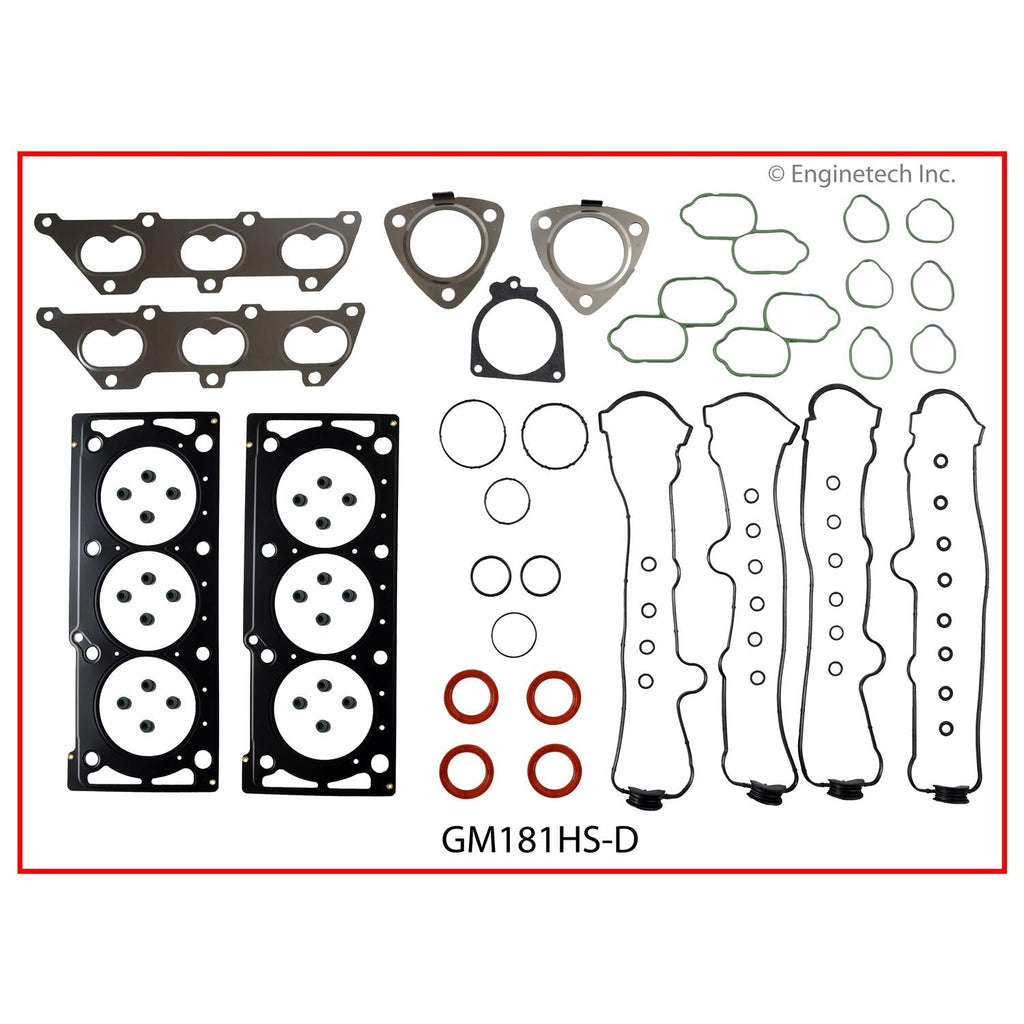 Enginetech GM181HS-DWB Engine Cylinder Head Gasket Set for GMC and Chevrolet Cars and Trucks with Head Bolts