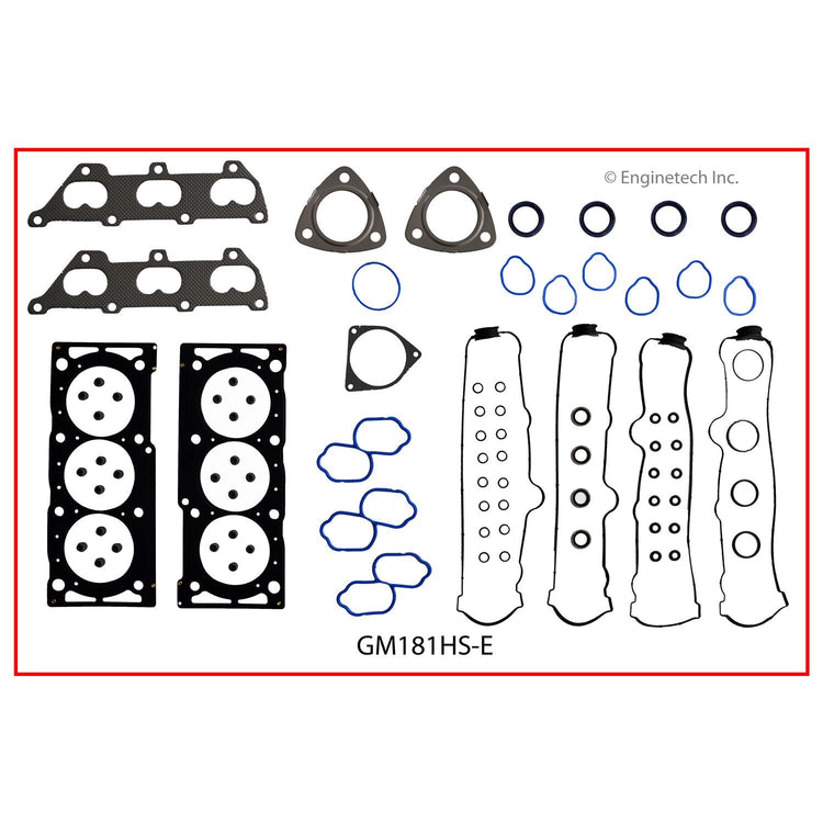 Enginetech GM181HS-EWB Engine Cylinder Head Gasket Set for GMC and Chevrolet Vehicles with Head Bolts