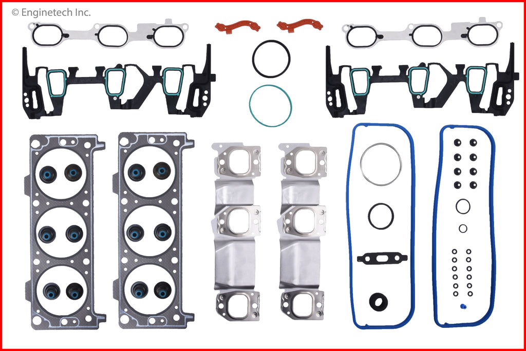 Enginetech GM207HS-EWB Engine Cylinder Head Gasket Set for GMC and Chevrolet Vehicles with Head Bolts