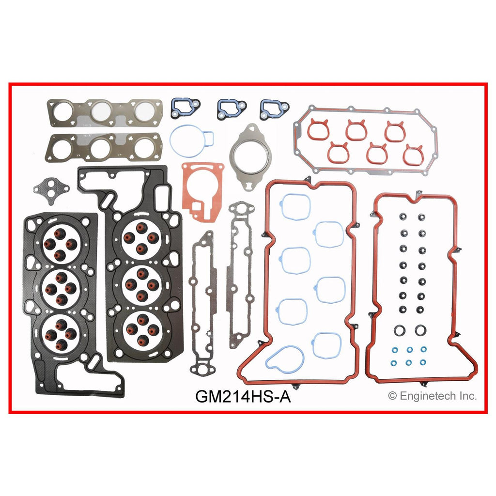 Enginetech GM214HS-AWB Engine Cylinder Head Gasket Set for GMC and Chevrolet Vehicles with Head Bolts