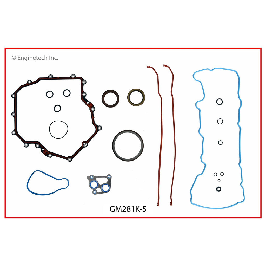 Enginetech GM281K-5 Engine Full Gasket Set for GMC and Chevrolet Cars and Trucks