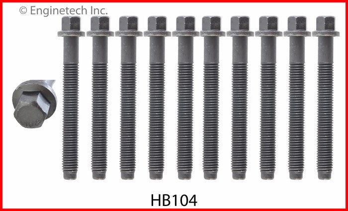 Enginetech HB104 Engine Head Bolt Set for One Cylinder - Compatible with Ford Mustang II and Mazda B-Series
