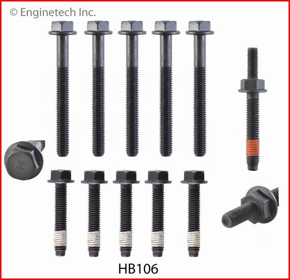 Enginetech HB106 Engine Head Bolt Set for Ford E-150 Econoline and More