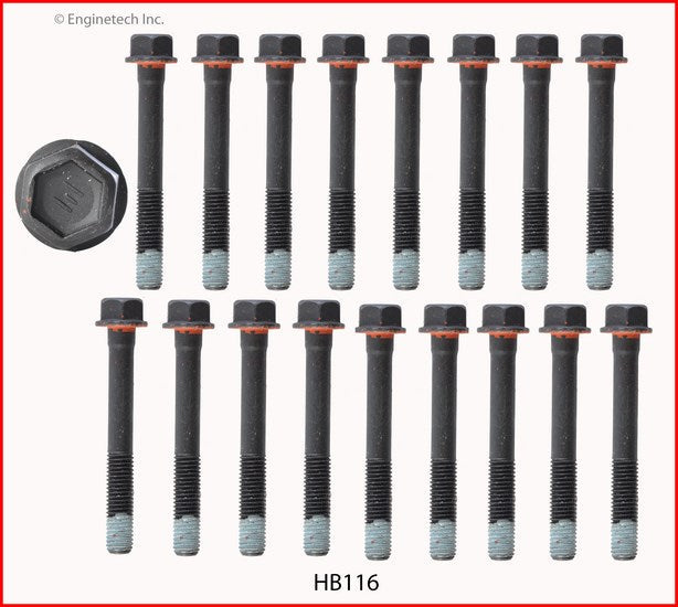 Enginetech HB116 Engine Head Bolt Set for One Cylinder - High-Quality Replacement Parts