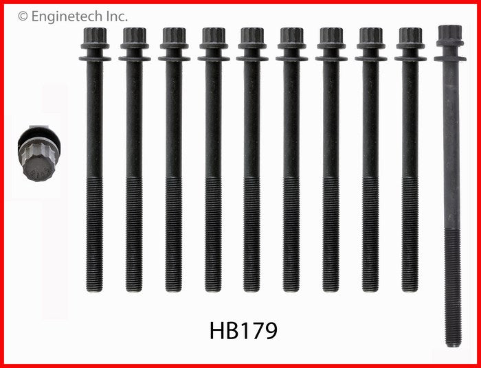 Enginetech HB179 Engine Head Bolt Set for One Cylinder - Fits Honda, Acura, Isuzu Models