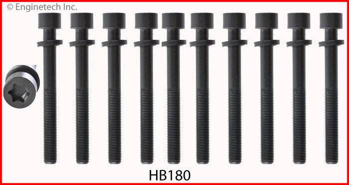 Enginetech HB180 Engine Head Bolt Set for Isuzu Amigo and Rodeo (One Cylinder)