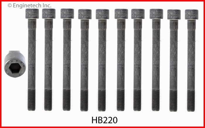 Enginetech HB220 Engine Head Bolt Set for Hyundai Scoupe and Accent