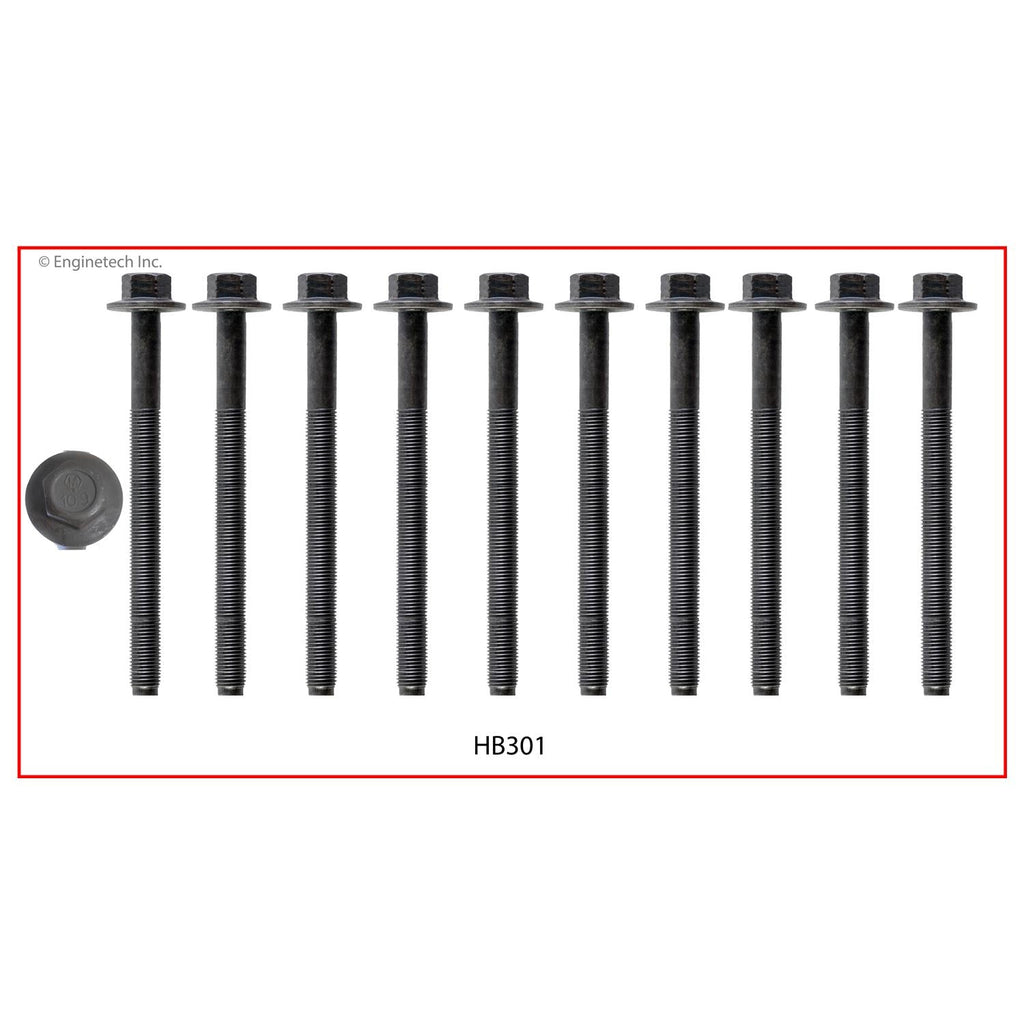 Enginetech HB301 Engine Head Bolt Set for Ford Mustang and F-150 (One Cylinder)