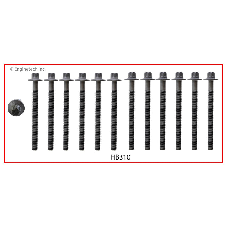 Enginetech HB310 Engine Head Bolt Set for Chevrolet Cruze, Sonic, Buick Encore (One Cylinder)