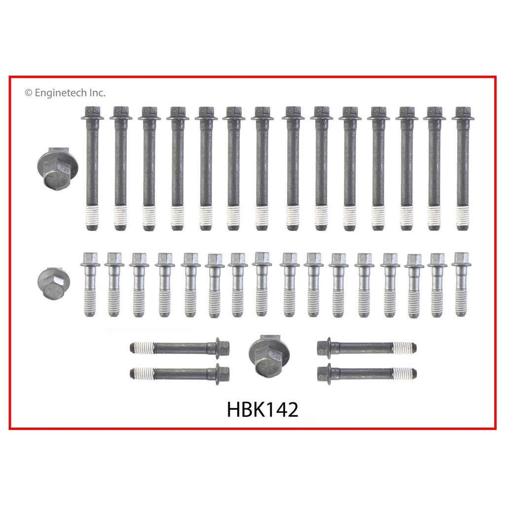 Enginetech HBK142 Engine Head Bolt Set for Complete Engine Rebuilds