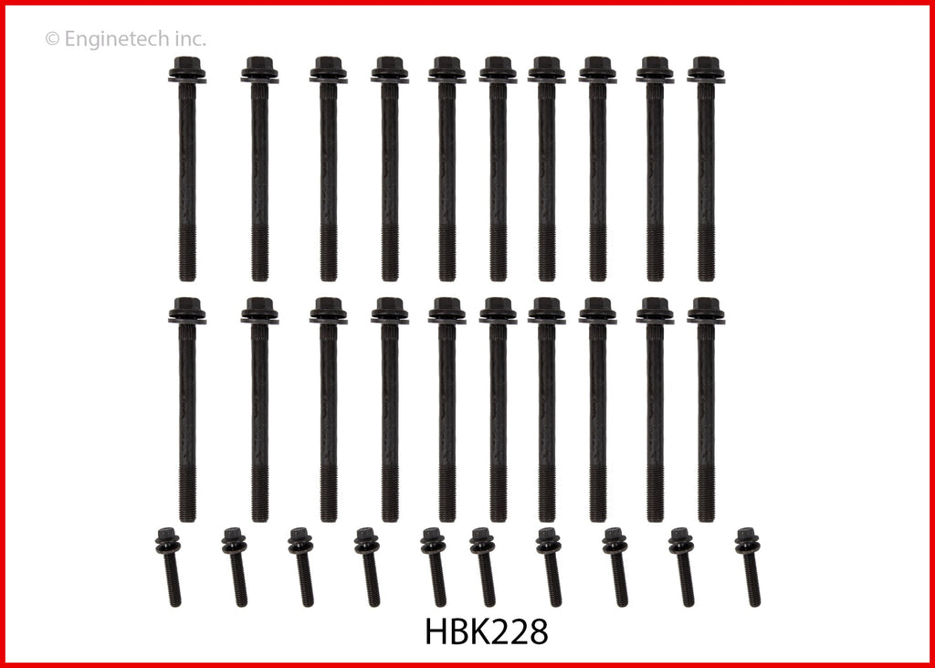 Enginetech HBK228 Engine Head Bolt Set for Complete Engine Rebuilds