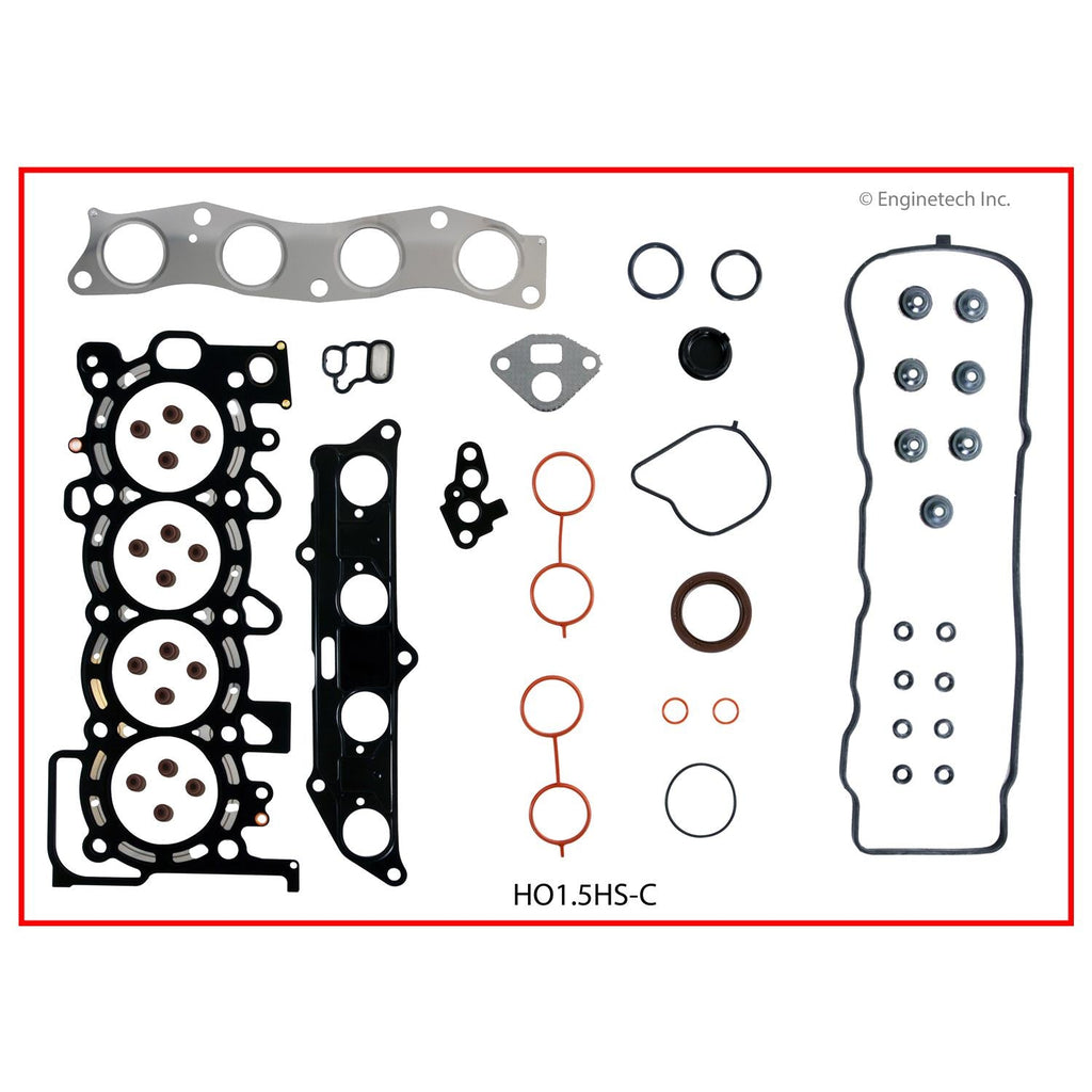 Enginetech Honda HO1.5HS-CWB Engine Cylinder Head Gasket Set with Head Bolts for 2007-2008 Honda Fit