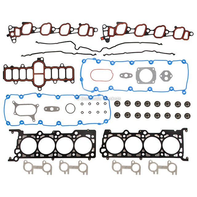 Full Gasket Set Intake Exhaust Valves Fit 00-05 Ford E, F Series V8 5.4L 16V