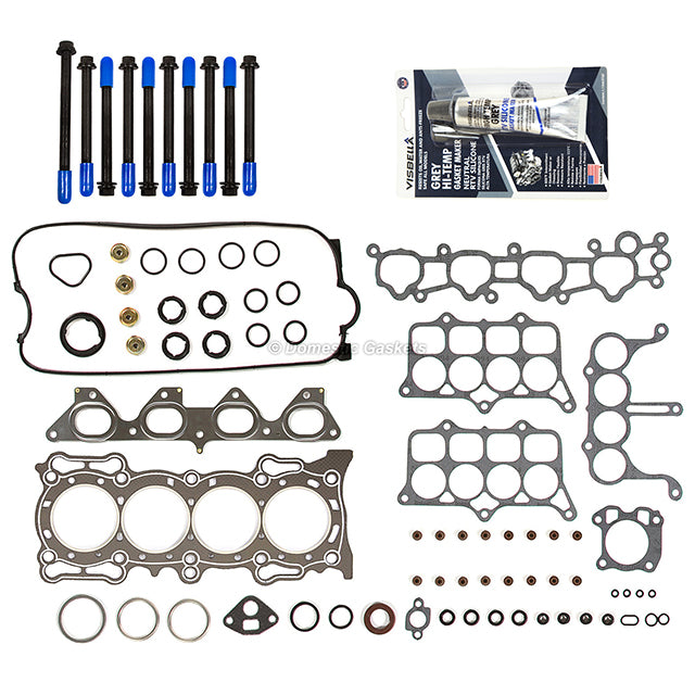 Head Gasket Set Intake Exhaust Valves Fit 91-96 Honda 2.2L F22A1 F22A4 F22A6