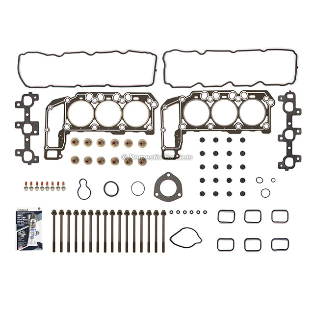 Head Gasket Set Intake Exhaust Valves Fit 05-10 Dodge Chrysler Jeep 3.7L SOHC
