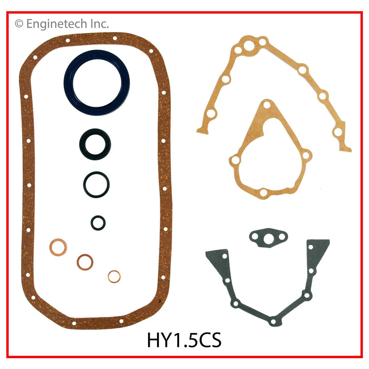 Enginetech HY1.5CS Engine Lower End Gasket Set for Hyundai and Dodge Vehicles