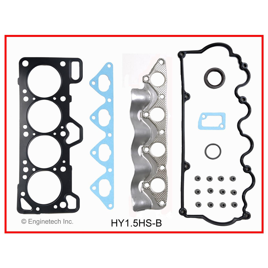 Enginetech Engine Full Gasket Set for Hyundai Scoupe and Accent - Part HY1.5K-2