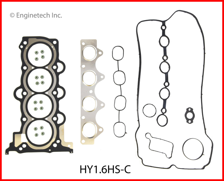 Enginetech HY1.6HS-CWB Engine Cylinder Head Gasket Set for Hyundai and Kia Vehicles with Head Bolts