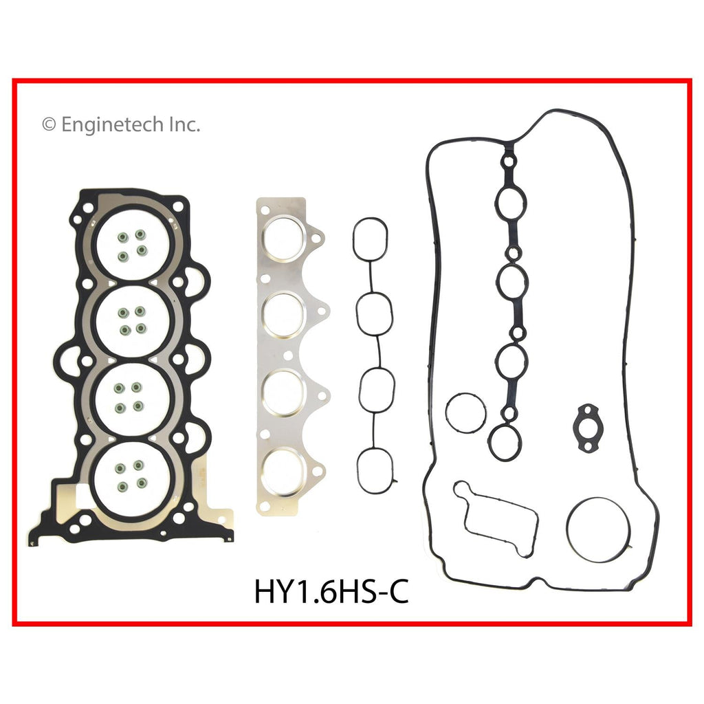 Enginetech Engine Full Gasket Set for Hyundai and Kia Vehicles (Part #HY1.6K-1)