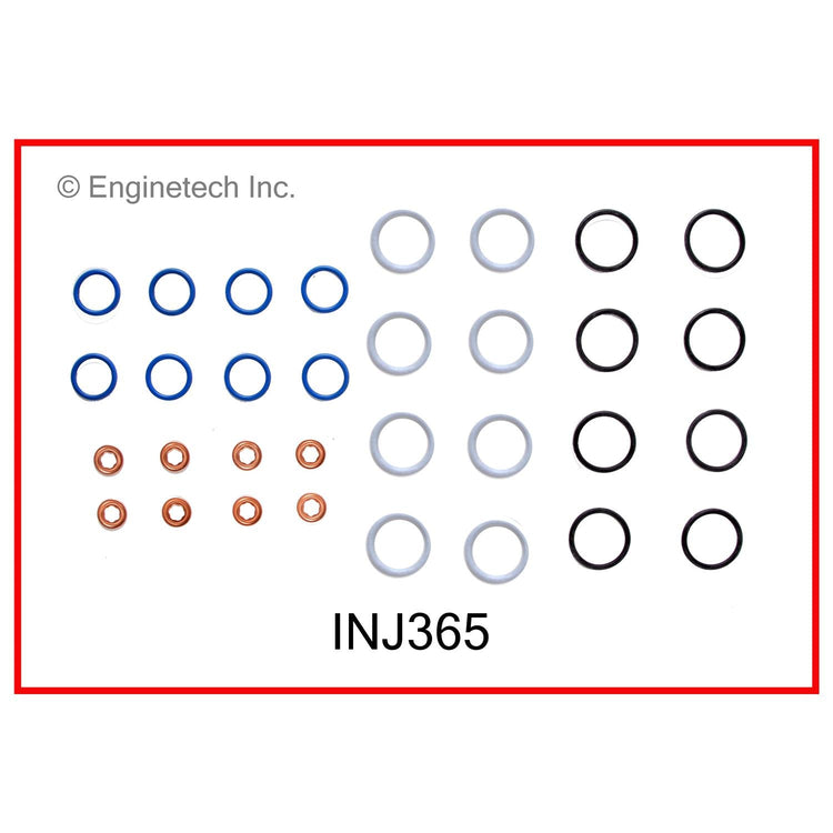 Enginetech INJ365 Injector Nozzle Seal and O-Ring Kit for Ford 2004-2005 Diesel Engines