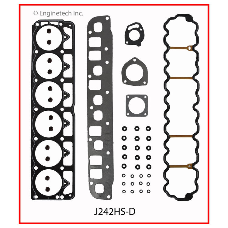 Enginetech J242HS-DWB Engine Cylinder Head Gasket Set for Jeep Cars and Trucks with Head Bolts