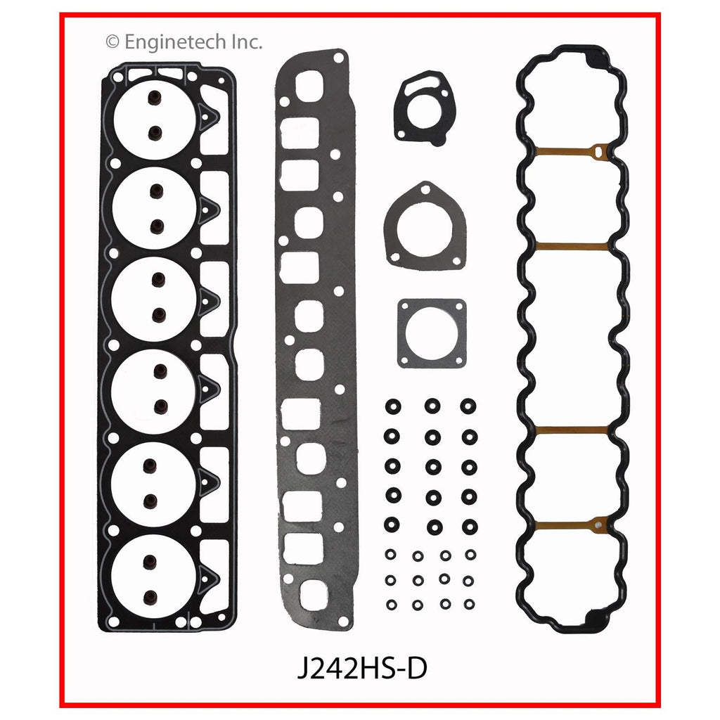 Enginetech J242HS-D Engine Cylinder Head Gasket Set for Jeep Cherokee, Grand Cherokee, and Wrangler