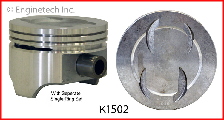 Enginetech K1502(8)060 Engine Piston Kit with Full Ring Stack for Ford 300 and GT40 Models