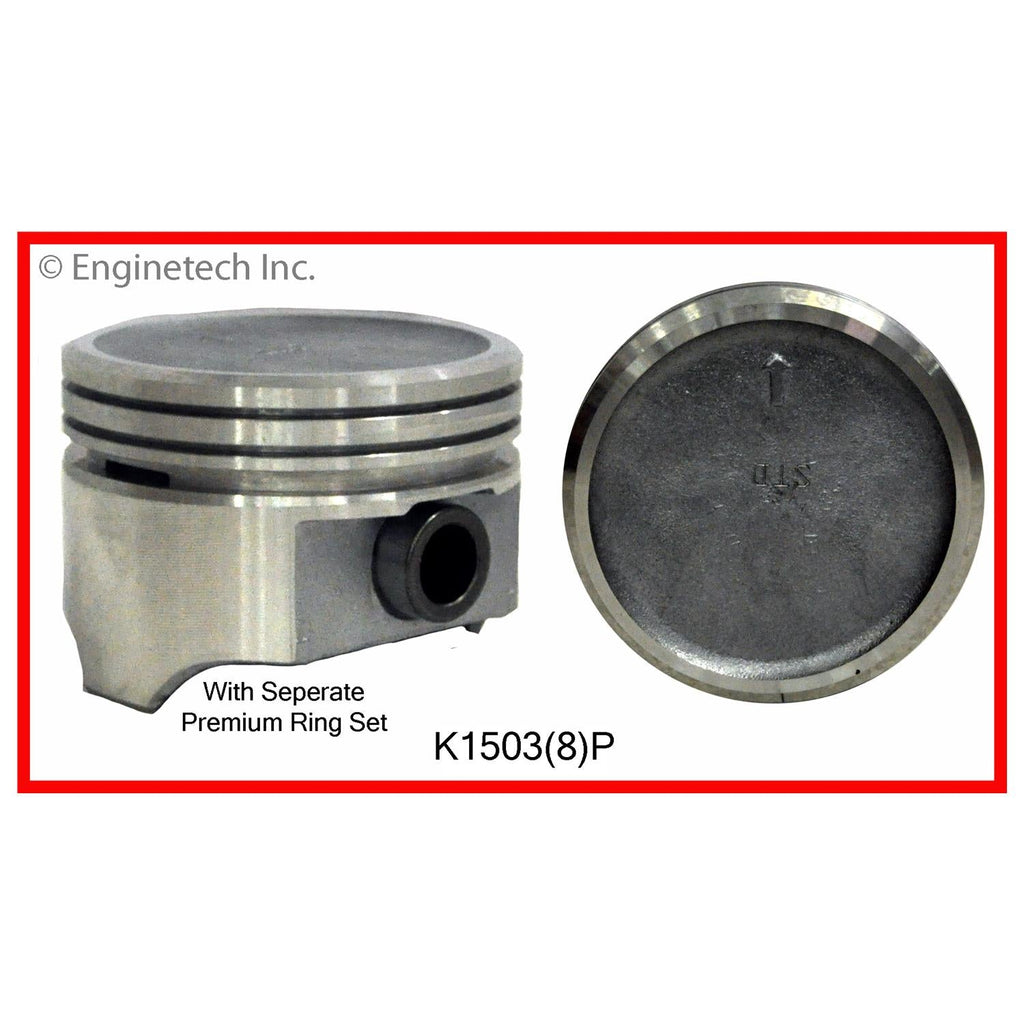 Enginetech K1503(8)P030 Engine Piston Kit with Full Ring Stack for Buick Models