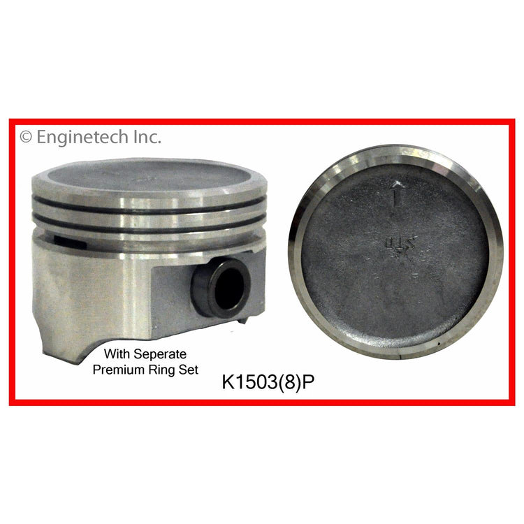 Enginetech K1503(8)PSTD Engine Piston Kit with Full Ring Stack for Buick Vehicles