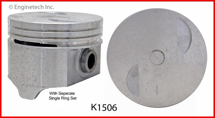 Enginetech K1506(4)040 Engine Piston Kit with Full Ring Stack for Classic Ford and Mercury Models