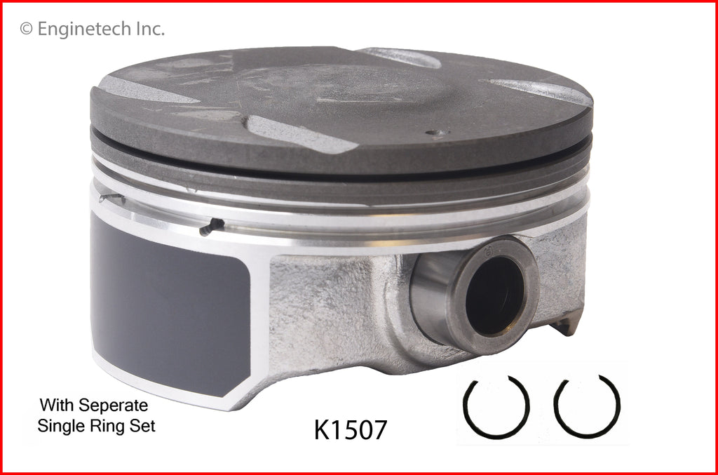 Enginetech K1507(4)PSTD Engine Piston Kit with Separate Full Ring Stack for Chevrolet Cruze and Sonic (2012-2016)