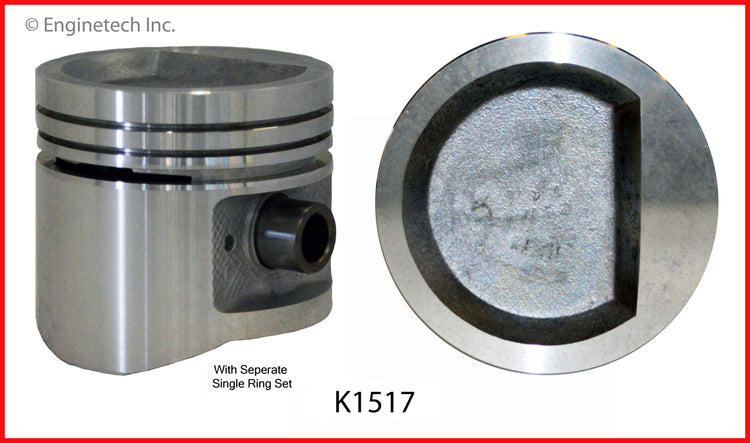 Enginetech K1517(6)P060 Engine Piston Kit with Separate Full Ring Stack