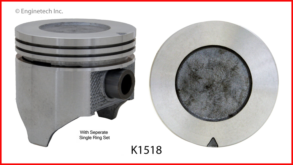 Enginetech K1518(6)030 Engine Piston Kit with Separate Full Ring Stack for Ford Vehicles