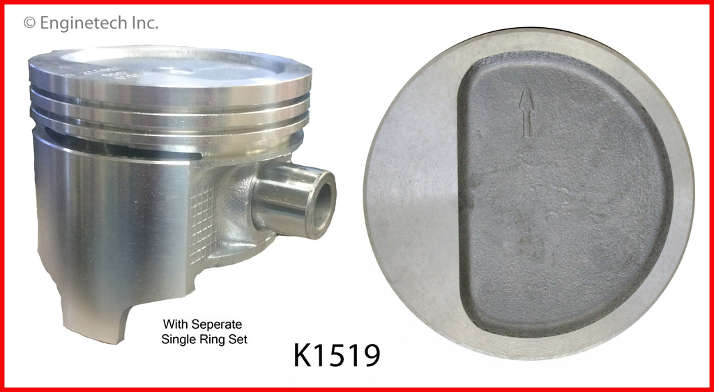 Enginetech K1519(6)060 Engine Piston Kit with Separate Full Ring Stack for Classic American Motors and Jeep Models