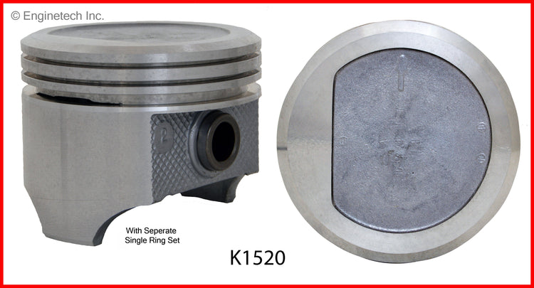 Enginetech K1520(6)060 Engine Piston Kit with Full Ring Stack - Standard & Premium Options